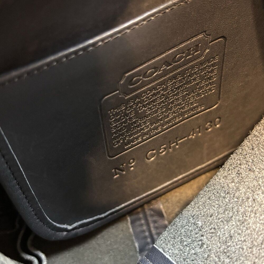 COACH Vintage Zip MacDougal Mini Bucket Sm Black/Navy Leather Crossbody Bag USA - Picture 5 of 11
